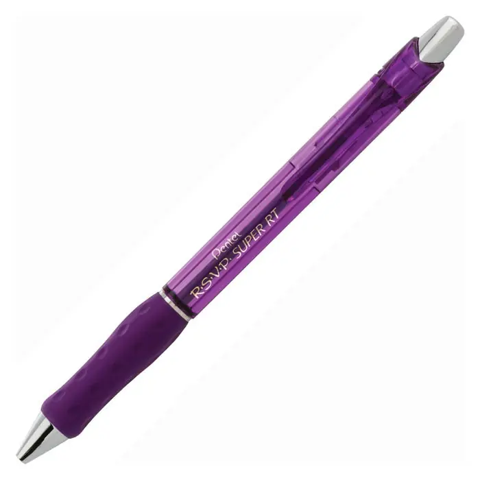 Pentel R.S.V.P. Super RT Ballpoint Pen, 0.7 mm Fine Line, Violet Ink, Pack of 12 Today Only